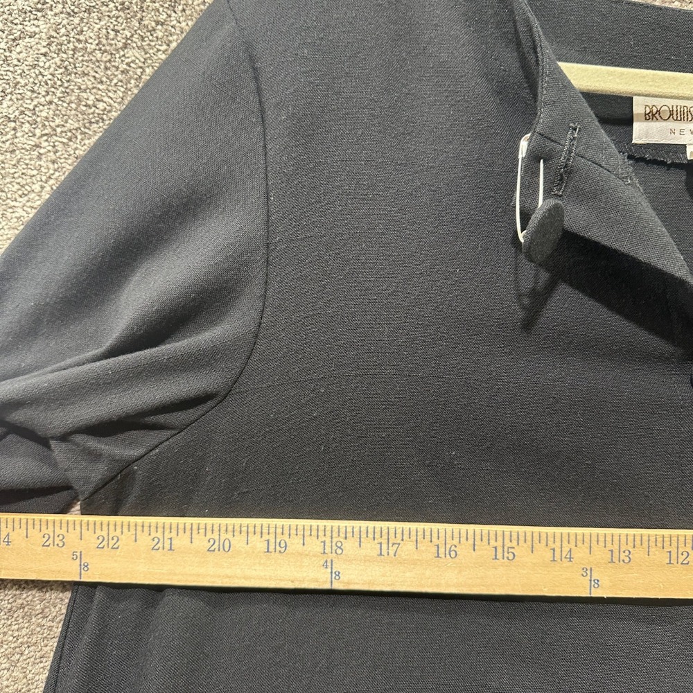 Vintage Brownstone Studio NY Black Button Front A-Line Pocket Dress Size 16 USA - Picture 6 of 9